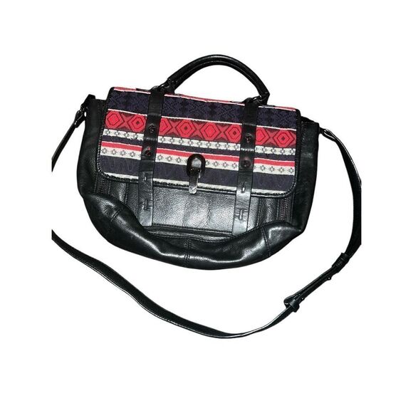 ✨VIA SPIGA "SASHA" BLACK AZTEC LEATHER BAG Messanger✨ - Picture 3 of 7